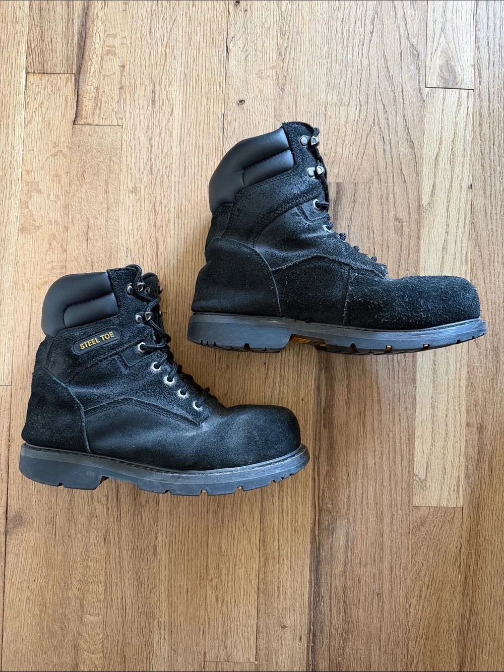 Brahma Men’s Black Suede Steel Toe Work Rugged Utility Ankle Boots